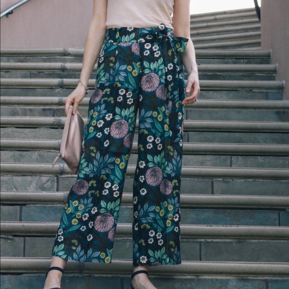 NWT J.Crew Abigail Borg silk wide leg pants - Picture 9 of 10